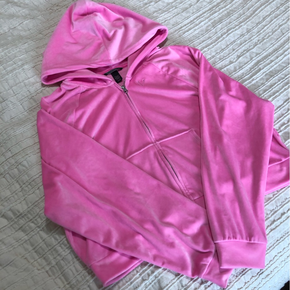 NWOT Victoria’s Secret Pink Velour Jacket size XL